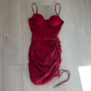 Oh Polly Red Corset Holidayy Dress Sz 4